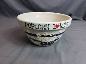 lot 73 image: Painted Stoneware Mixing Bowl for Popcorn Lovers