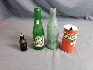 lot 91 image: Vintage Soda Bottles and Can