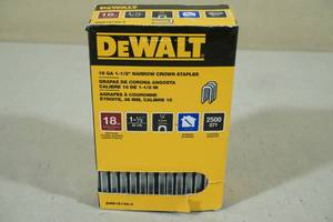 lot 140 image: DeWalt 18 GA Narrow Crown Staples -1.5