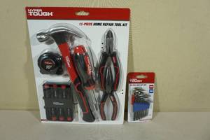 lot 165 image: Hyper Tough Tools -11-Piece Tool Kit, 16-Piece Hex Key Set
