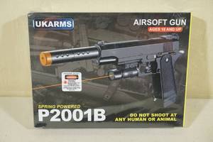lot 172 image: UKArms P2001B Spring Powered Airsoft Pistol with Laser
