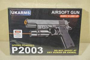 lot 173 image: UKArms P2003 Spring Powered Airsoft Pistol with Laser