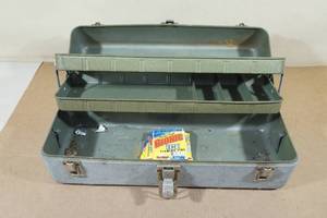 lot 197 image: Metal Tackle Box
