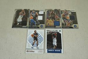 lot 225 image: Karl Anthony Towns and Andrew Wiggins Basketball Cards - Jersey Inserts