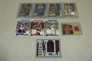 lot 237 image: Jersey Insert Basketball Cards - Rose, Porzingis, Winslow, Drexler