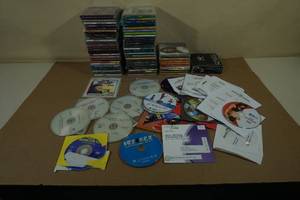 lot 265 image: Assorted CDsDVDs -P90X, Taylor Swift, Jackson 5, Kids Music, Ice Age, Shrek