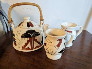 Southwest Style Hand-Painted Tea Set