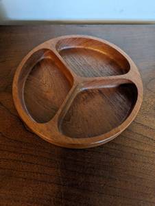 Genuine Teak Wood Divided Nut Bowl By Dolphin