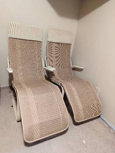 Set of Two Patio High End Loungers Designed by Lloyd Loom Flanders