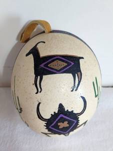 Native American Inspired Painted Ostrich Egg