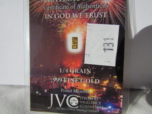 .25 Grain .999 Fine Gold
