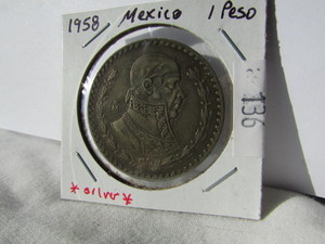 1958 Mexican 1 Peso (Silver)