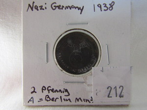 1938 2 Pfenning Nazi Germany
