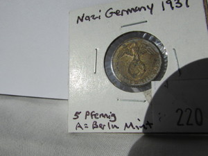 1938 5 Pfennig Nazi Germany