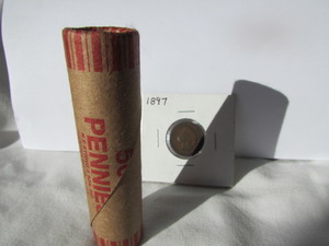 Roll of Wheat Cent Coins - With Extra Items