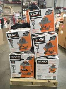 Pallet of WetDry Ridgid Shop Vacs Customer Returns See Pictures