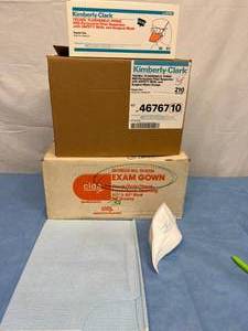 MSRP $800 1 CASE (210Case) NEW Kimberly-Clark Professional Fluidshield PFR95 N95 Particulate Filter Respirators Surgical Masks No Expiration &amp Partial Case Blue Exam Gowns
