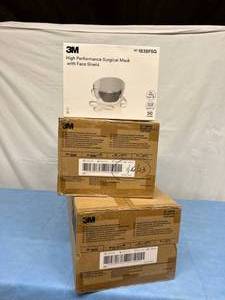MSRP $800  2 Cases (200Case) 3M 1838FSG FILTRON HIGH PERFORMANCE SURGICAL MASK WITH&nbspAnti-Fog Anti-Reflective Coated Face Shield GUARD, LEVEL 2 FLUID AND SPLASH RESISTANT, PFE &gt99%, BFE &gt99% Expiration 123