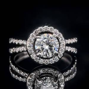 2.10 Carat Diamond Halo Solitaire Engagement Split Shank Ring in 14k White Gold $8,500 Retail VIDEO