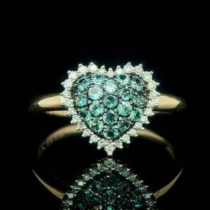 NEW VERY RARE Natural Alexandrite & Diamond Heart Halo Cluster Ring in 14k Yellow Gold $3,500 Retail