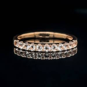 Round Cut Morganite Stackable 14 Eternity Ring in 14k Rose Gold $1,500 Retaik