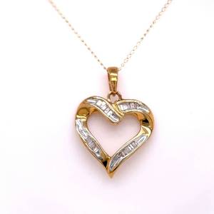 0.50 Carat Diamond Heart Halo Pendant Necklace in Yellow Gold