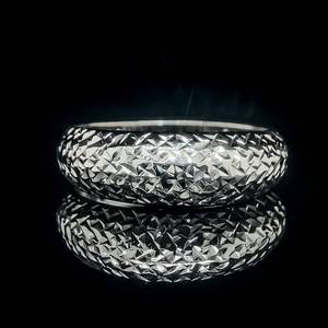 Stamped Designer RL Dome Shaped Estate Ring in 14k White Gold, MADE IN ITALY $1,150 Retail
