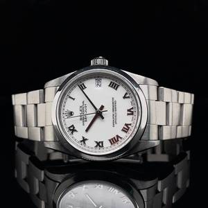 Rolex Oyster Perpetual Datejust Watch, SS Oyster Bracelet, White Roman Dial, 68240 $7800 Retail VIDEO