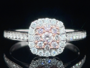 RARE AMAZING NATURAL FANCY PINK DIAMONDS w White Diamonds Throughout Ring in 14k White Gold $4,500 Retail VIDEO