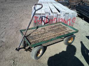 METAL GARDEN CART WITH PNEUMATIC TIRES