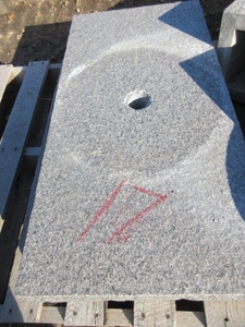 GRANITE STEP WITH FOUNTAIN CUT OUT