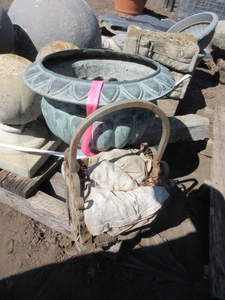 WATER FEATURE URN AND A BASKET