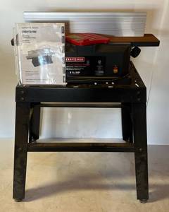 lot 5 image: Craftsman 6 18 Bench Top Jointer Planer With Metal Stand And Manual