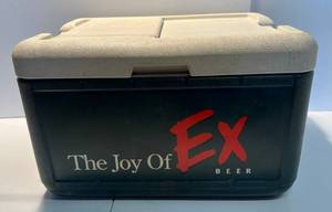 lot 11 image: Coleman Cooler With EX Beer Advertisement