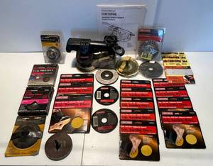 lot 29 image: Craftsman Random Orbit Sander Double Insulated With Manual And Misc. Sanding Discs And More
