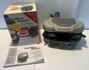 lot 54 image: Hailton Beach Breakfast Sandwich Maker NIB And Dual Breakfast Sandwich Maker