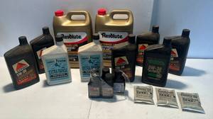 lot 56 image: Group Of Misc. Unopended Motor Oils, 2 Cycle And Antifreeze