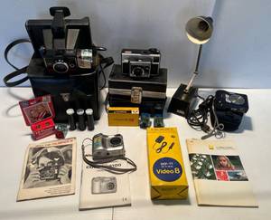lot 111 image: Group Of Misc. Vintage Cameras And More