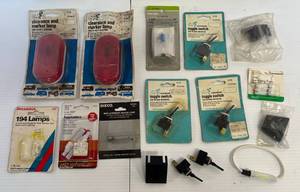 lot 113 image: Group Of Vintage Automotive Lights And Toggle Switches