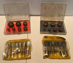 lot 116 image: Vintage Craftsman Rethreading Tap Sets And Jawco Brand Rethreader Die Sets