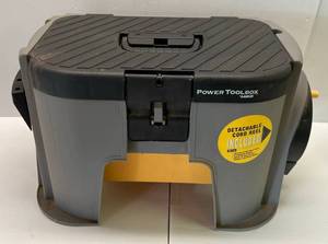 lot 142 image: Lasco Brand Power Toolbox With  Detachable Cord Reel And  20 Ft Card
