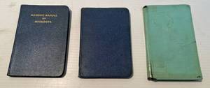 lot 76 image: Three Vintage Masonic Manuals Including Masonic Manual Of Minnesota And More