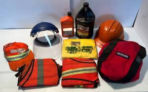 lot 81 image: Chainsaw Safety Wear And Bar & Chain Oil