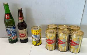 lot 144 image: Group Of Misc. Beer And Soda Collectibles Including Grain Belt Complete Six Pack And More