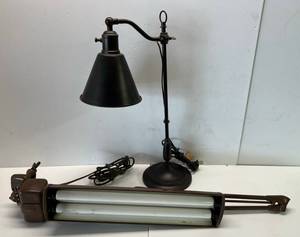 lot 147 image: Two Vintage Metal Lamps