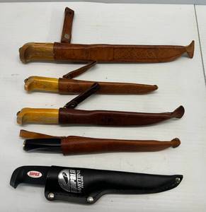 lot 187 image: Group Of Misc. BrandsSizes Of Fillet Knives With Sheaths