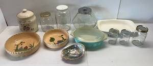lot 230 image: Large Group Of Misc. Vintage Kitchenware Including Pyrex And More