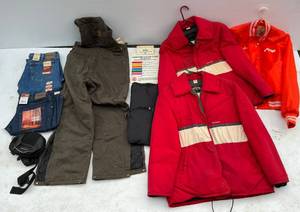 lot 259 image: Group Of Misc. Clothing Including Stearns Life Jackets, Brand New Jeans And More