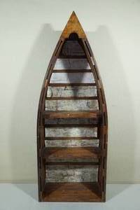 lot 76 image: Large Wood Boat Display Shelf - 38 x 14