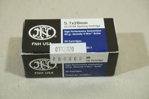 lot 87 image: 50 FNH 5.7 x 28mm 40 Gr Hornady V-Max Ammo